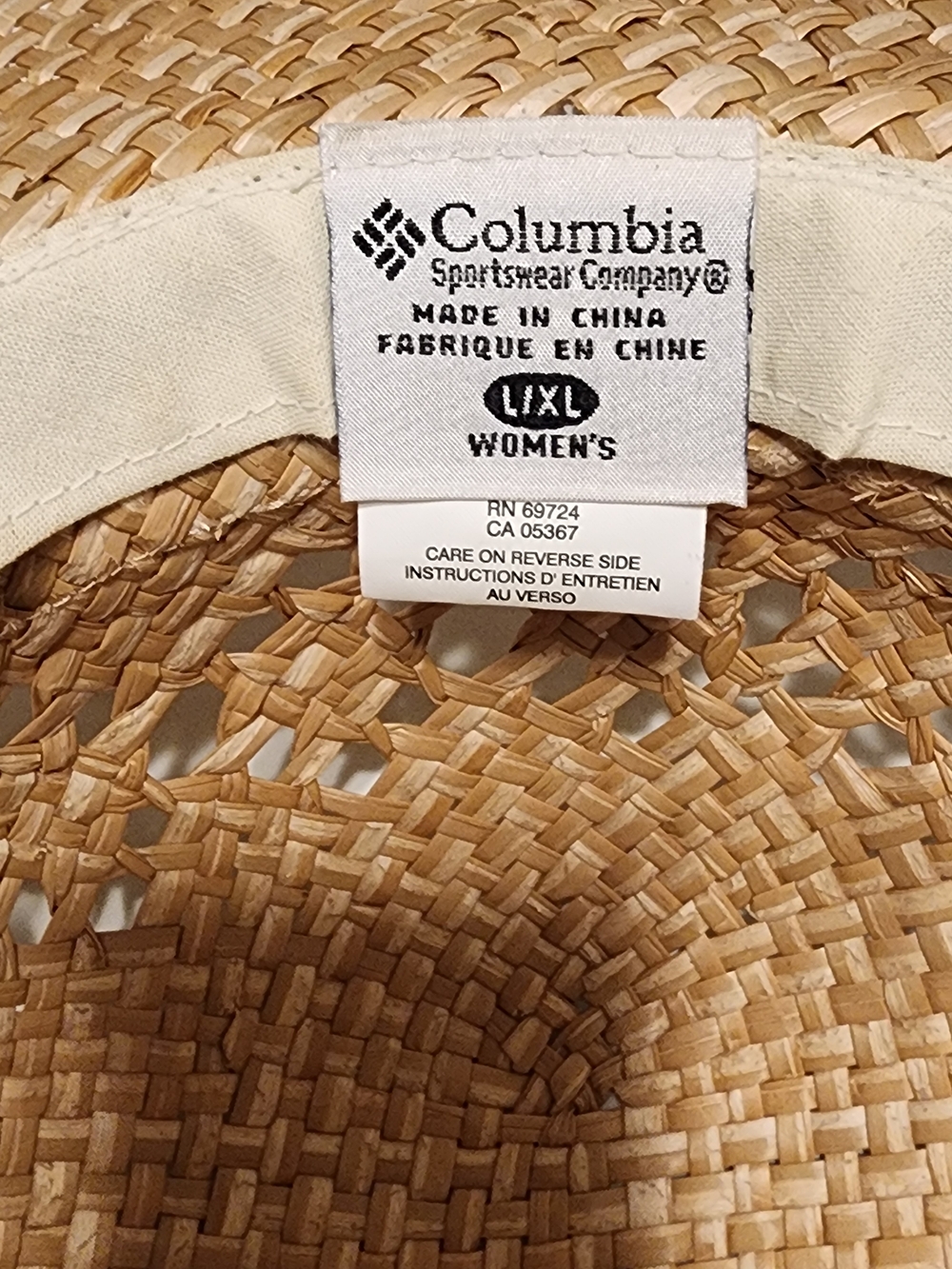 Columbia woven Straw Sun Hat with Cream Band - Picture 3 of 5